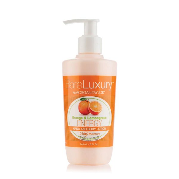 Morgan Taylor Nail Lacquer Spa BareLuxury Detox Ginger & Green Tea Lotion, Spa Gifts, Foot Massage, Self Care Gifts (Energy Orange & Lemongrass, 8 oZ)