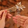 JAKAWIN Crystal Wedding Hair Comb Gold Bride Hair Piece Tassel Hair Clip for Women
