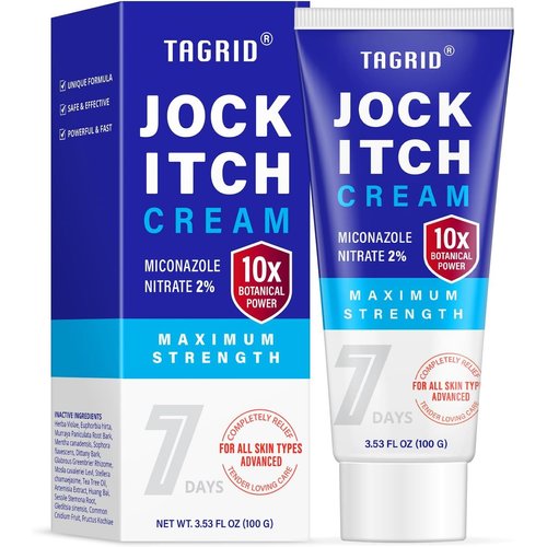 Antifungal Jock Itch Cream: Jock Itch Treatment for Men and Women - Extra Strength Antifungal Cream for Skin - Relief for Itchy Skin - Premium Anti-Fungal Relief - Relieves Itching Burning - 3.53 OZ