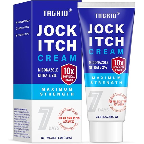Antifungal Jock Itch Cream: Jock Itch Treatment for Men and Women - Extra Strength Antifungal Cream for Skin - Relief for Itchy Skin - Premium Anti-Fungal Relief - Relieves Itching Burning - 3.53 OZ