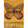 Get Well Butterfly Floral 5 x 7 Inch Set of 12 Greeting Cards Assortment with Envelopes