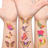 Hohamn Glitter Butterfly Tattoos for Gilrs Womens - 50 Styles Colorful Butterfly Art Tattoos for Women Girls Butterfly Party Favors