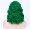 MAGQOO Green Wig for Women Emerald Green Bob Wig Short Curly Wavy Green Wigs Side Part Synthetic Heat Resistant Cosplay Costume Party Wigs (Emerald Green)