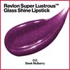Revlon Super Lustrous Glass Shine Lipstick, Flawless Moisturizing Lip Color with Aloe, Hyaluronic Acid and Rose Quartz, Sleek Mulberry (013), 0.15 oz