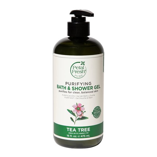 Petal Fresh Tea Tree Bath & Shower Gel, Pure Purifying, Daily Cleansing, Natural Body Gel, Vegan and Cruelty Free, 16 oz