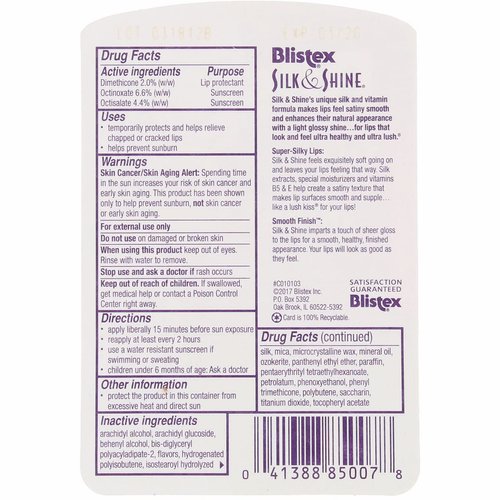 Blistex Silk and Shine Lip Protectant with Vitamins B5 & E