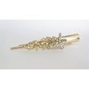 Gold or silver clear or ab crystal flower metal alligator hair clip (Primary color: Silver/clear crystal)