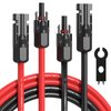 10AWG Solar Extension Cable 10 Feet, 10 Gauge Solar Panel Cables 10FT for Solar Systems, Car, RVs, and Boats, Tinned Copper PV Wire Ends with Solar Connector (Red & Black)