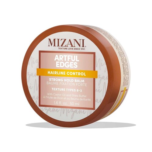 Mizani Artful Edges Edge Control Gel | Strong Hold Hair Balm | Flake-Free, No Buildup | Keeps Sleek Styles in Place | With Castor Oil & Shea Butter | For All Types | 1.6 Fl. Oz
