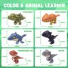 ledorr 6PCS Dinosaur Action Figures with Movable Mouths, Dino Figure Chomp Toy Gifts 3 4 5 6 7 8 Year Old Boys and Girls. Dinosaur Figure Chomp Toys Gift for Kids