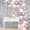 Silver Tinsel Foil Fringe Curtain Backdrop, 3.3 x 8.2 ft Metallic Glitter Curtain Streamers, 2 Pack Silver Photoboth for Birthday New Year Eve 2024 Disco Party Decorations