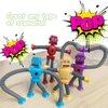 Pop Tubes Robot Toy, 4 Packs Fidget Toys Telescopic Suction Cup Robotics Autism Sensory Toys for Classroom Treasure Box Back to School Toys for Kids Preschool Stretchy Robots Party Favors