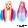 Stancia Mannequin Head with Hair,24"-26" Hair Styling Training Head, Manikin Cosmetology Doll Head, Synthetic Fiber Hair, Hairdressing, Training Model Head with Stand (Colored)
