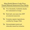 Earth Mama Lady Face® Tinted Mineral Sunscreen Stick SPF 40 Set |Contains Certified Organic Shea and Coca Butter | Foundation + Concealer + Contour, Blends with Most Skin Tones, 2-Pack