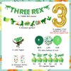Dinosaur 3rd Birthday Decorations, 3 Rex Birthday Party Supplies - Three Rex Banner, Cake&Cupcake Toppers, Dinosaur Balloons,Temporary Tattoos for Roar I’m 3 Boys Girls Birthday