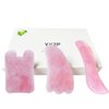 YYZP Natural Rose Quartz Gua Sha Board,Scraping Massage Tools for Acupoint Trigger Point Treatment, Suitable for Facial, Body Care, 3 Set