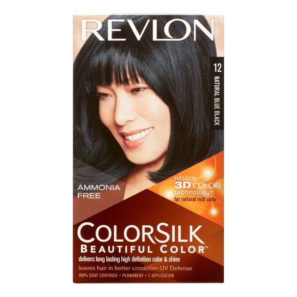 (VALUE PACK OF 3) REVLON COLORSILK BEAUTIFUL PERMANENT HAIR COLOR #12 NATURAL BLUE BLACK