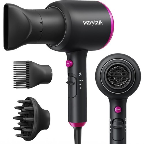 Wavytalk Professional Hair Dryer with Diffuser, 1875W Blow Dryer Ionic Hair Dryer for Women with ...
