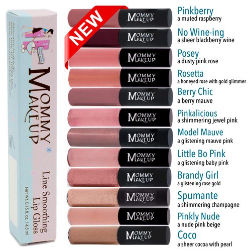 Mommy Makeup Line Smoothing Lip Gloss with Brown Algae & Golden Seaweed - Glossy, Moisturizing, High Shine, Paraben Free Lipgloss in Berry Chic (A Berry Mauve)
