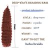 Ocean Wave Crochet Hair 24 Inch 2 Packs Deep Wave Curly Braiding Hair Extensions Synthetic Curly Crochet Hair For Black Women (350#)