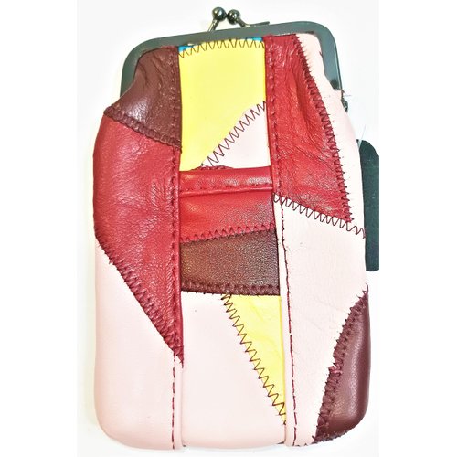 SPORTIMES Eclipse Unique Multi Color Patched Lamb Skin Cigarette Case Pouch, 100s, 3202S