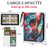 400 Pockets Card Binder for Demon Slayer Cards,Portable Waterproof One Piece Cards Storage Book with Removable Sleeves,Fits for Anime Demon Slayer Tanjiro,Jujutsu Kaisen Cards