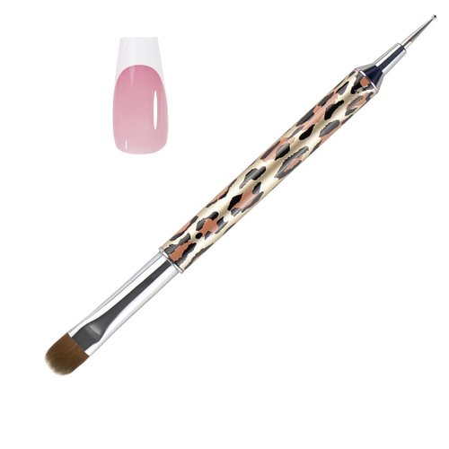 VONYA Kolinsky Acrylic French Tip Gel Nail Art Brush with Dotting Tool,For Professional Manicure Cuticle Clean up Nail Art Design. (Size10)