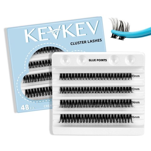 KevKev Lash Clusters 48 Pcs Cluster Lashes Eyelash Clusters DIY Cluster Eyelash Extensions Individual Lashes Soft and Comfortable (Twilight,D-10-16mix)