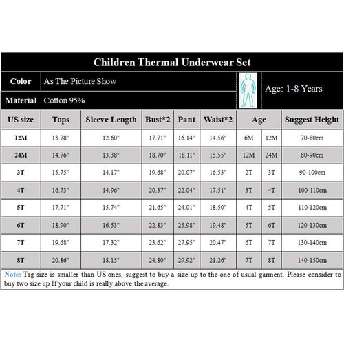 JWWN Toddler Boys Girls Thermal Underwear Long Sleeve T-shirt Leggings 2Pcs Kids Winter Base Layer Set, (Brown,3Years)