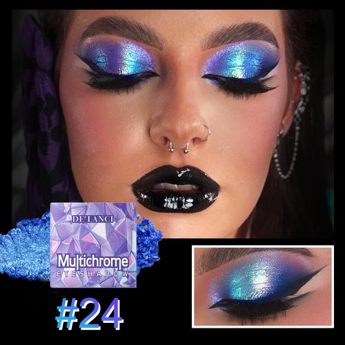 Multichrome Glitter Metallic Eyeshadow - High Impact Blue Purple Silver - Intense Color Shifting, High Pigmented, Long-Lasting - Shimmery Glitter Finish High-End Eye Makeup for Spring Summer Layering…