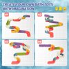 Think Wing Bath Toys Water Ball Track for Kids for Wall Bathtub Toy Slide for Toddlers 3 4 5 6 Years 37 Pcs DIY Take Apart Set Shower Gift for Children