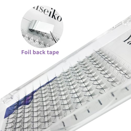 Yaiseiko Eyelash Extension Supplies premade fans Lash Extensions Mixed Tray 0.07 D Curl 8-16mm, Premium Mink Silk Lashes Soft Matte Black Salon Use.