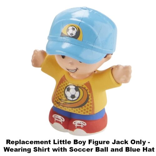 Replacement Part for Fisher-Price Little People Swing & Share Treehouse Playset - DYF19 ~ Replacement Little Boy Figure Jack ~ Shirt with Soccer Ball ~ Blue Hat