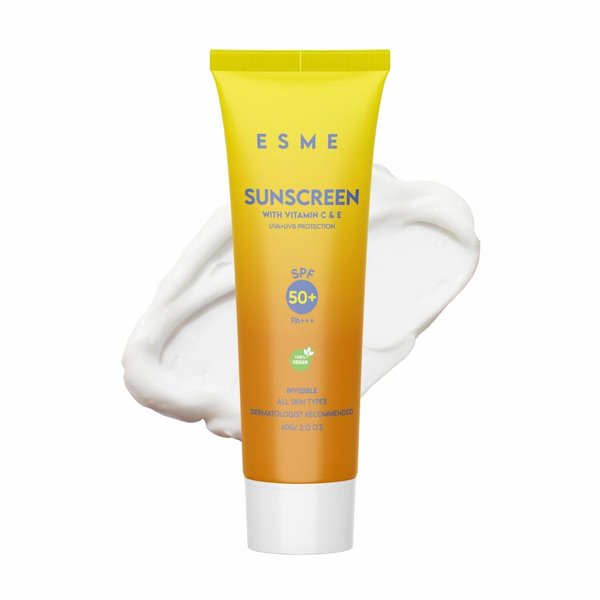 ESME Sunscreen SPF 50+ Cream, Water Resistant Sunscreen, Body Sunscreen Lotion, 2 Fl Oz