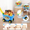 Kids Shopping Cart, Grocery Store Pretend Play Food Toys and Accessories with NO Assembled Trolley for Toddlers Boys Girls 3 4 5 Year Old