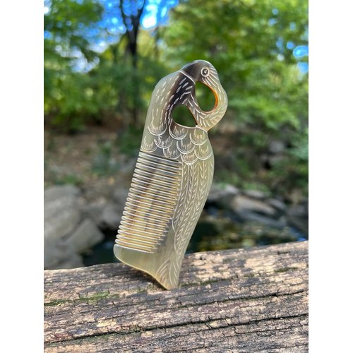 Handcrafted Buffalo Horn Comb with Pocket Comb