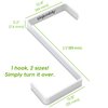 Unjumbly 4 Pack Over The Door Hooks - Fitting Door Width Between 1 3/8" and 1 3/4", Reversible Door Hangers for Hanging Clothes, Towels, Coats and More (White)