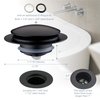 Matte Black tub Drain Stopper, Hidrop Pop Up Universal Tub Dain Tip Toe Bathtub Drain Stopper,Conversion Kit Assembly, Replaces Lift and Turn, Tip-Toe and Trip Lever drains for Tub, EZ Installation