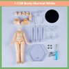 XiDonDon 1/12 Scale BJD Doll Body 9.6cm/11cm YMY2 Body Action Figures Replacement Body Doll Accessories (Normal White,11cm)