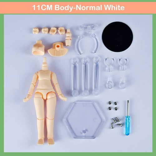XiDonDon 1/12 Scale BJD Doll Body 9.6cm/11cm YMY2 Body Action Figures Replacement Body Doll Accessories (Normal White,11cm)