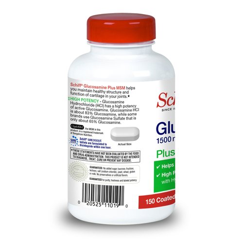 Schiff Glucosamine 1500mg Plus MSM 1500mg and Hyaluronic Acid, 150 tablets - Joint Supplement
