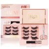 SIMER 10 Pairs Magnetic Eyelashes with Eyeliner ＆ Portable Box Reusable False Lashes Natural Russian Mink Lashes Extension Kit No Glue Needed