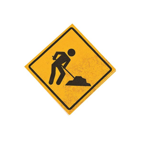 Fun Express - Construction Zone Bev Napkins for Birthday - Party Supplies - Print Tableware - Print Napkins - Birthday - 16 Pieces