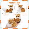 2 Piece Simulation Fox Mini Fox Toy Fur Fox Model Stuffed Fox Ornament Static Action Figures Fox Standing Sitting Plush for Home Office Desktop Bag Decoration 3.94 x 3.54 in, 3.15 x 2.75 in (Brown)
