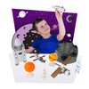 Tub Playset -Space from Deluxebase. Space Toys Figurine Set for Kids with Reusable Tub. 8 Piece Imagination Toys Playset with Toy Storage including Astronauts, Planets, Space Shuttle and Accessories.