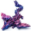 3D Printed Dragon with Wings, 3D Dragon 9" Articulated Winged Dragon for Home Office Decor Executive Desk Toys, Purple