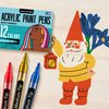 ARTISTRO 12 Acrylic Paint Pens for Fabric, Canvas, Rock, Glass, Wood - 3mm Medium Tip Paint Markers-Ideal Art Supplies for Adults and Kids