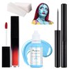 Mysense Sally Makeup Kit,Halloween Sally Costume Corpse Bride Makeup,Sally Face Cosplay Accessories for Women Girls Kids,Light Blue Face Paint+Red Lipstick+Black Liquid Eyeliner+Sponges