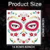 Fssqii Halloween Temporary Face Tattoos Makeup Kit 12 Pack Day of the Dead Sugar Skull Floral Black Skeleton Full Face Mask Stickers for Festival Party DIY Self Adhesive Masquerade Face Tattoo Decals