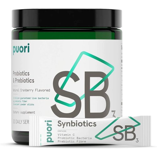 Puori Probiotics and Prebiotics Dietary Supplement - 13 Billion CFU x 30 Servings - Support Immune and Digestive Health - Fiber 4g, Vitamin C 200mg - SB3 Bifidobacterium, Lactobacillus Fermentum